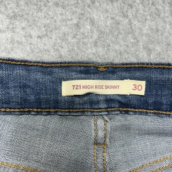 Levi's 721 High Rise Skinny Jeans Women 30 Blue Denim Stretch Casual Classic - Picture 8 of 14